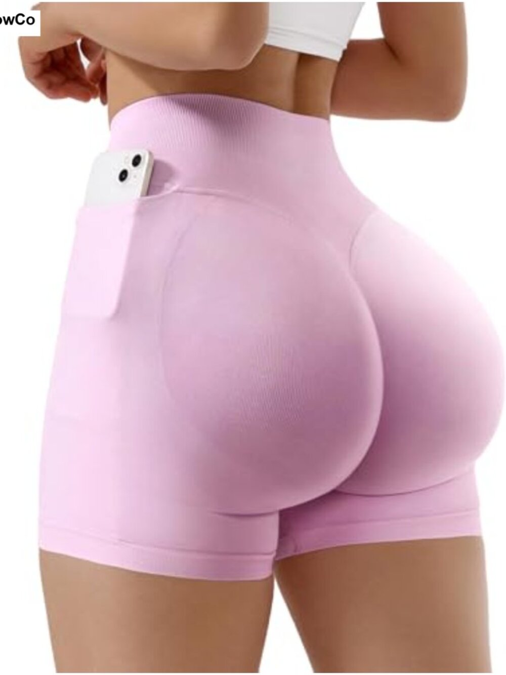 Seamless Scrunch Biker Shorts High Waist Tummy Control Workout Women